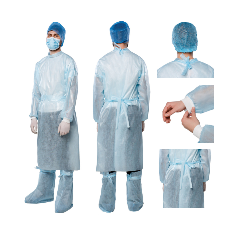 Халат хірургічний,на зав'язках,р.XXL,д.130 см ,СМС 35г/м²,стерильний,ТМ "АХІЛЛ"